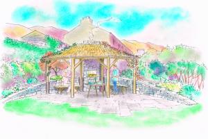 Concept drawing for the Langdale garden of the proposed gazeebo Concept drawing for the Langdale garden of the proposed gazeebo in the top garde